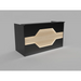 Reception Counter Solution Los Angeles Reception Desk With/Or Without LED Lights in Black and Maple Light Wood Color Modern Geometric Style