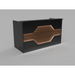 Reception Counter Solution Los Angeles Reception Desk With/Or Without LED Lights in Black and Walnut Brown Wood Color Modern Geometric Style