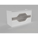 Reception Counter Solution Los Angeles Reception Desk With/Or Without LED Lights in White and Gray Light Wood Color Modern Geometric Style