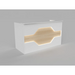 Reception Counter Solution Los Angeles Reception Desk With/Or Without LED Lights in White and Maple Light Wood Color Modern Geometric Style