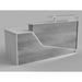 Reception Counter Solutions California Reception Desk with Led Lights Front View In White and Gray Light Wood Color Modern Rectangle Geometric Style 6 Feet Wide