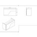 Reception Counter Solutions Madison Reception Desk with Rectangle Shelves Dimensions Diagram Specification Sheet Measurements