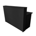 Reception Counter Solutions Malibu Reception Desk Black Border Front View In Black Modern Rectangular Counter Desk 5 Feet Wide