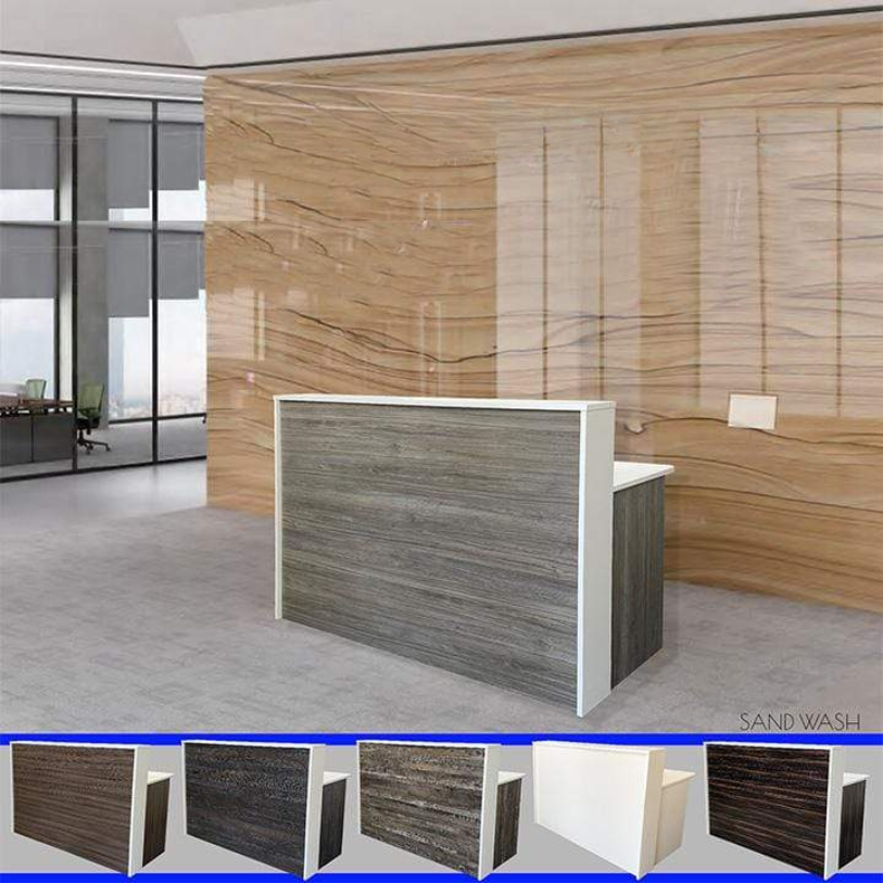 Reception Counter Solutions Malibu Reception Desk White Border Color Variations and Options Modern Rustic Rectangle Counter 5 Feet Wide