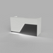 Reception Counter Solutions Miami Reception Desk with Led Lights Modern Style Front Right View In White and Black 4 Feet 5 Feet 6 Feet or 7 Feet Wide