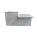 Reception Counter Solutions Monterey Reception Desk L Shape in Light Gray Front Display View Minimalist Modern Style With Raised Desk Section