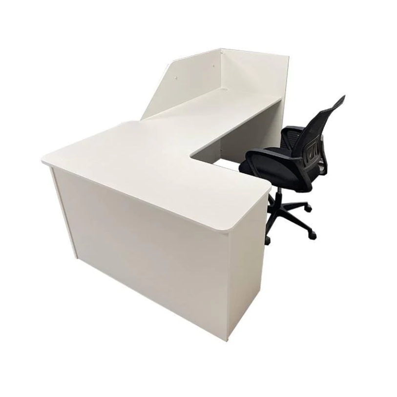 Reception Counter Solutions Newport Reception Desk with Leds Lights Backside Interior View Display