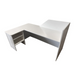 Reception Counter Solutions Newport Reception Desk with Leds Lights Backside Interior View Display with Shelves and Storage