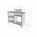 Reception Counter Solutions Rise Reception Counter In Grey, White, With Black Border Modern Style Dimension Diagram With Measurements 4 Feet Wide