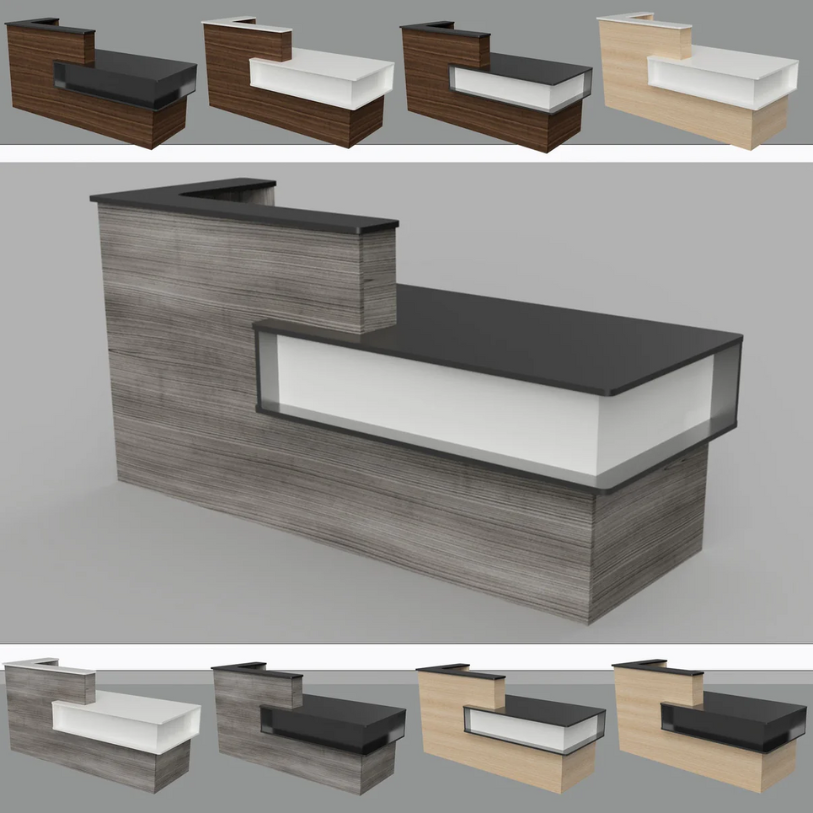 Reception Counter Solutions Santa Barbara Reception Desk Color Variations and Options 7 Feet Wide