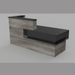 Reception Counter Solutions Santa Barbara Reception Desk in Gray and Black Front View Display Gray Wood Color Desk Counter 7 Feet Wide