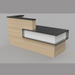 Reception Counter Solutions Santa Barbara Reception Desk in Maple and Black/White 7 Feet Wide