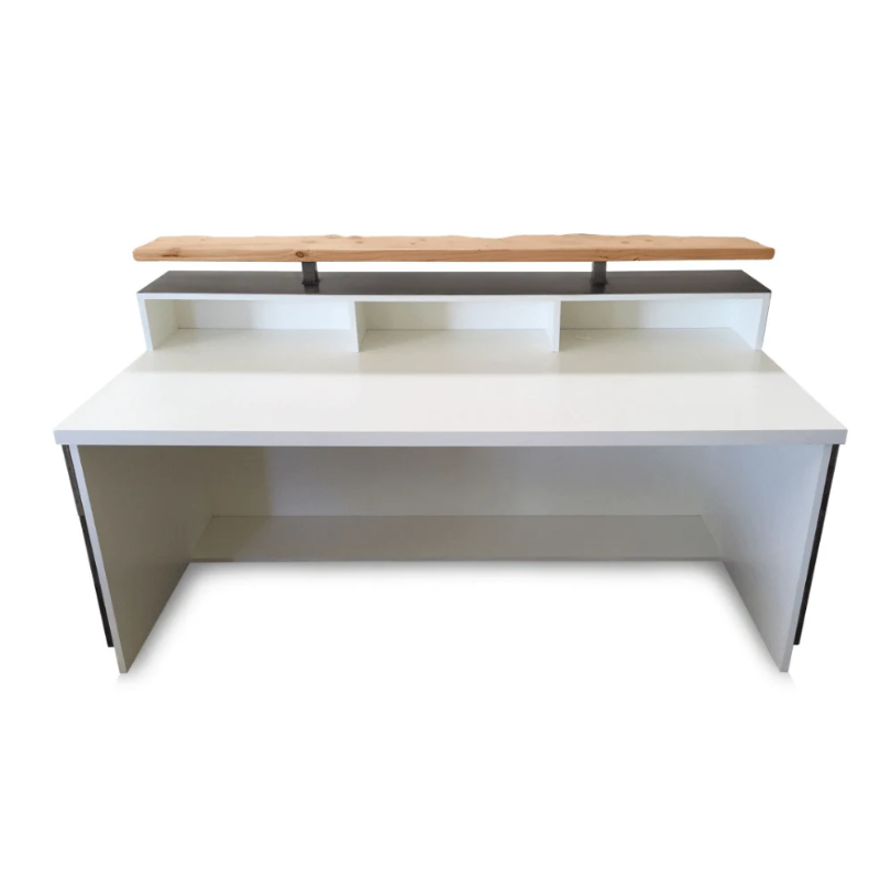 Reception Counter Solutions White Memphis Reception Desk Backside Interior View 4ft or 6ft